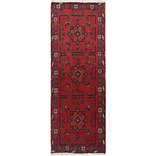 Tapete de lã vermelho profundo afegão Khal Mahmadi corredor de entrada 1'7 x 4'8 pés Y14965 comprar usado  Enviando para Brazil