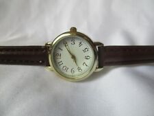 Relógio de pulso feminino elegante marrom e dourado com pulseira de fivela ajustável comprar usado  Enviando para Brazil