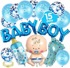 Globos De Papel Aluminio y Látex It's a Boy Azul Decoración Para Baby Shower Set segunda mano  Embacar hacia Argentina