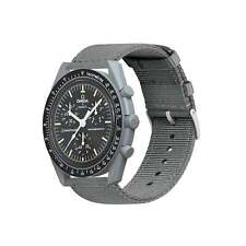 Omega Moonswatch duas peças estilo OTAN® pulseira de relógio cinza fumaça comprar usado  Enviando para Brazil