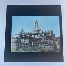 Antiga Lanterna Mágica Slide Siena Itália Catedral Cúpula Skyline Vista Tingida à Mão, usado comprar usado  Enviando para Brazil