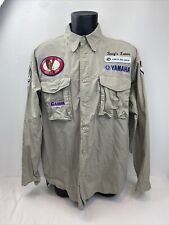 YAMAHA Pro Fishing Shirt XL Button Up Patches 2 Sided, used for sale  Shipping to South Africa