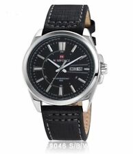 Käytetty, Men's Navi-force 9046 Wrist Watch Quartz Movement Leather Strap Fashion Casual myynnissä  Leverans till Finland