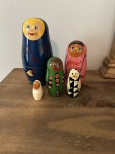 IKEA MATRYOSHKA "JUTANAS" 5 RUSSIAN NESTING DOLLS COMPLETE SET 6.5”T, used for sale  Shipping to South Africa