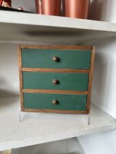 Vintage Small Antique wood & Green chest of drawers Can Hang On The Wall for sale  Shipping to South Africa