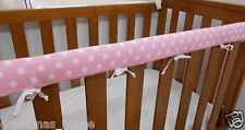 Used, Cot Rail Cover Crib Teething Pad Spots on Baby Pink SET OF TWO for sale  Shipping to South Africa