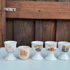 Vintage Egg Cups Children Serving Breakfast X5 Various Years Collectable #1 for sale  Shipping to South Africa