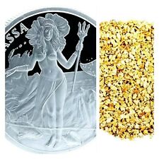 1 TROY OZ .999 SILVER TRIDENT THALASSA BU +10 PIECE ALSAKAN PURE GOLD NUGGETS for sale  Wrightsville Beach