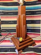  Vintage 1930's Wooden  Deco Style Desk Lamp, No Maker's  Name, used for sale  Shipping to South Africa
