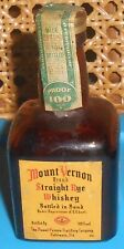 Mount Vernon Miniature straight Rye whiskey bottle EMPTY for sale  Shipping to South Africa