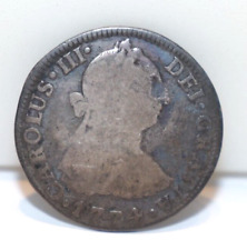 Moneda de plata colonial española de 2 reales 1774 (ligera curva) segunda mano  Embacar hacia Argentina