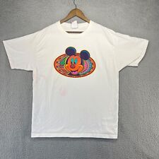Camisa De Colección Mickey Mouse Para Hombre Extra Grande Blanca Colorida Gráfica Hecha en EE. UU. Años 90 segunda mano  Embacar hacia Argentina