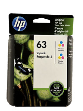 Cartuchos de tinta genuinos HP 63 colores 2PK Deskjet 1112 2130 3630 3632 3634 63 segunda mano  Embacar hacia Mexico