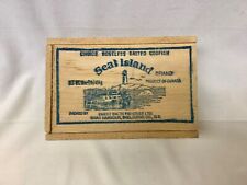 Usado, Antigua caja de madera junta paloma bacalao salada sello isla hecha en Canadá segunda mano  Embacar hacia Argentina