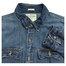 Camisa jeans masculina Abercrombie & Fitch jeans grande com botões jeans ajuste muscular comprar usado  Enviando para Brazil