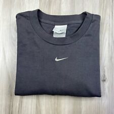 Camiseta vintage Nike Center Swoosh manga larga talla M gris mediano Y2K limpia, usado segunda mano  Embacar hacia Argentina
