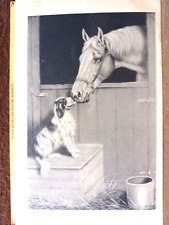 G&B Art DOG HORSE Art Gartner Bender 1917 POSTCARD Farm Stall KISSES for sale  Shipping to South Africa