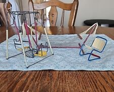 Vintage OOAK Dollhouse Patio Furniture, Chair, Hammock & Play Swing for sale  Shipping to South Africa