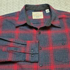 Camisa de franela vintage resistente a la intemperie para hombre XL roja azul con botones manga larga, usado segunda mano  Embacar hacia Mexico