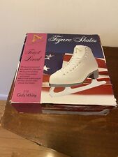 American White Tricot Girls Figure Ice Skates Size 1 With Box for sale  Shipping to South Africa