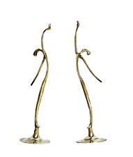 Vintage Brass Statue Set of 2 After Hagenauer Dancing Tall Thin Made in India for sale  Shipping to South Africa