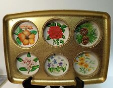 Bandeja de copos retrô de metal para bebidas floral década de 1960 Kitschy Mod comprar usado  Enviando para Brazil