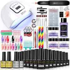 Nail Acrylic Nails Decoration for Manicure Set Kit with Gel Varnish Nail Tools for sale  Shipping to South Africa