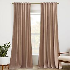 Velvet Curtains - Super Soft Nursery Bedroom Privacy W52" x L84" Blush Beige for sale  Shipping to South Africa