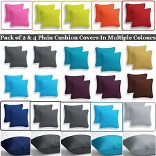 Pack of 2 & 4 Plain Dyed 100% Cotton Cushion Covers Soft and Attractive Colours  for sale  Shipping to South Africa
