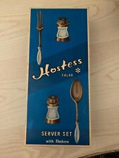 Vintage Hostess Salad Server Set with Shakers: Rare Pattern for sale  Shipping to South Africa