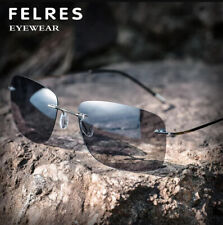 Óculos de sol polarizado fotocromático de liga de titânio sem aro para homens óculos de condução comprar usado  Enviando para Brazil