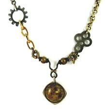 Artisan Barbe Saint John Steampunk Goth Necklace Gears Key Fabulous!, used for sale  Shipping to South Africa