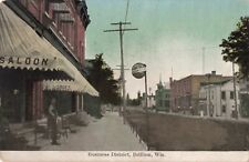 Used, Business District Brillion Wisconsin Street Scene Saloon Appleton Beer 1910 PC for sale  Shipping to South Africa