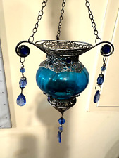 Hanging lantern blue for sale  Wellsboro