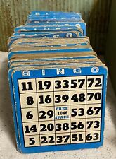 Lotes de 12 piezas de tarjetas de bingo de cartón grueso vintage (color azul) ~~ reutilizables segunda mano  Embacar hacia Argentina