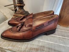  Zapatos de cuero italiano para hombre talla 10M ZELLI, borla marrón corte trenzado segunda mano  Embacar hacia Mexico