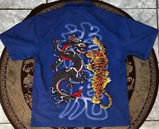 Usado, Estampa gráfica vintage Ed Hardy dragão e tigre cinza manga curta rayon tamanho G comprar usado  Enviando para Brazil