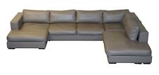 SUBLIME RRP £18,000 BO CONCEPTS CENOVA GREY LEATHER CORNER SOFA CHAISE SEATS 5-6 for sale  Shipping to South Africa