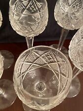 Juego de 6 vasos de agua o cristal de corte bohemio de colección 8"" T, usado segunda mano  Embacar hacia Argentina