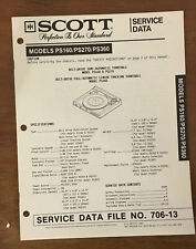 Scott PS160 PS270 PS360 TOCA-DISCOS Manual de Serviço *Original* comprar usado  Enviando para Brazil
