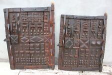 Two Primitive Wooden Windows Hand Carved Wood Panels, Dogon Tribal Mali African  for sale  Shipping to South Africa