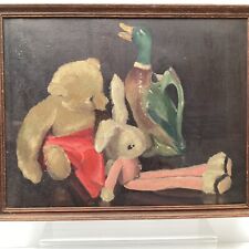 Vintage Edith Wrigley Painting Acrylic Canvas Still Life Nursery 1930s Framed for sale  Shipping to South Africa