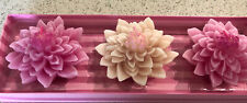 Usado, Trio de velas rosa em forma de flor 3” velas novas no pacote novas comprar usado  Enviando para Brazil