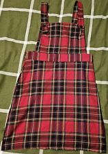 Red tartan pinafore for sale  MERTHYR TYDFIL