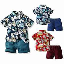 Kids Baby Boys Gentleman Outfit Bow Tie T-Shirt Shorts Set Summer Casual Clothes for sale  Shipping to South Africa