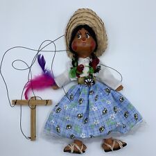 Sandalias de vestir de colección marioneta marioneta mexicana sombrero de paja flor segunda mano  Embacar hacia Mexico