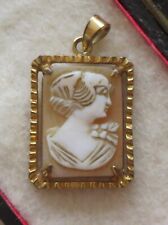 Vintage yellow metal Carved shell Cameo pendant - small for sale  Shipping to South Africa
