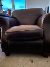 Leather armchair brown for sale  BEDFORD