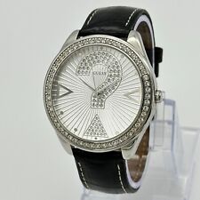 Relógio feminino GUESS tom prata cristal acento logotipo grande, mostrador sunburst couro comprar usado  Enviando para Brazil