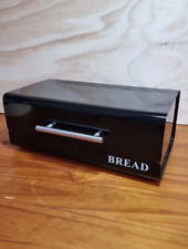 Bread Bin With Stainless Steel Body Black Metal Bread Storage Bin With Handle  for sale  Shipping to South Africa